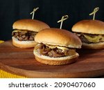 Three Slider Burger With Cheese ...