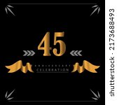 45 anniversary celebration 3d... | Shutterstock .eps vector #2173688493