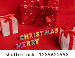  merry christmas letters and... | Shutterstock . vector #1239625993