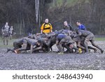Small photo of OVIEDO, SPAIN - JANUARY 31: Amateur Rugby match between the Real Oviedo Rugby team vs Crat A Coruna Rugby in January 31, 2015 in Oviedo, Spain. Match played at Oviedo with victory for Real Oviedo.
