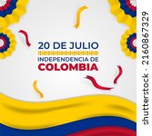 20th july colombia independence ... | Shutterstock .eps vector #2160867329
