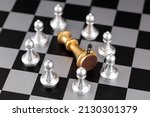 Small photo of Chess game hints that the business war is under siege, thinking about a way out