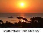 Sunset, Ocean, Cote d'Azur, Boat, Evening, Goldenhour