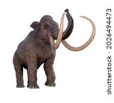 Columbian Mammoth Trumpeting 3D illustration - Columbian Mammoth was an elephant that lived in the Pleistocene Period of North America.