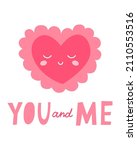cute card for valentine's day ... | Shutterstock .eps vector #2110553516