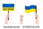 persons holding banners  flag... | Shutterstock .eps vector #2130210143