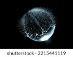 Small photo of BUBBLES ISOLATED ON BLACK BACKGROUND. Rainbow soap bubbles on a black background. bubbles overlay. Realistic soap bubbles. Flying transparent water bubble.