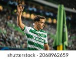 Small photo of Lisbon, Portugal - 11 03 2021 - UEFA Champions League - Sporting CP Besiktas JK, Pedro Goncalves before corner