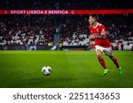 Small photo of Lisbon, Portugal - 01 06 2023: Liga Bwin game between SL Benfica and Portimonense; Alejandro Grimaldo during game