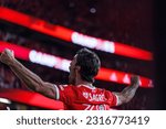 Small photo of Lisbon, Portugal - 05 27 2023: Liga Bwin game between SL Benfica and CD Santa Clara and celebrations after winning championship; Yann-Benjamin Kugel celebrates after winning championship