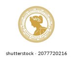 ancient greek figure coin with... | Shutterstock .eps vector #2077720216