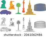 well known Warsaw city symbols and icons 