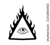 hand drawn triangle fire eye... | Shutterstock .eps vector #2152856403