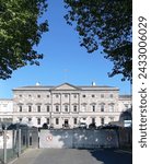 Small photo of Dublin, Ireland - June 1, 2023: Frontage of Leinster House, seat of the Dail, the Irish Parliament, in Dublin.