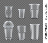 realistic plastic cups mockup... | Shutterstock .eps vector #1172573683