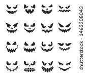 pumpkin face set  decoration... | Shutterstock .eps vector #1463308043