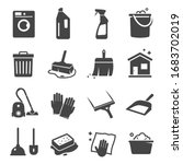 cleaning black icon  domestic... | Shutterstock .eps vector #1683702019
