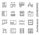 collection of linear simple... | Shutterstock .eps vector #2024833403