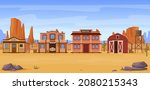 wild west traditional cityscape ... | Shutterstock .eps vector #2080215343