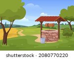 old water well summer... | Shutterstock .eps vector #2080770220