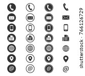 contact info icon. phone... | Shutterstock .eps vector #766126729