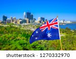 Australian flag waving aver...