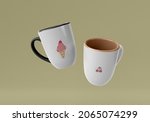2 pairs of cute mugs with...