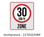 30km h speed limit zone. vector ... | Shutterstock .eps vector #2170325489