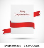 white banner with red ribbon | Shutterstock .eps vector #152900006