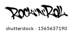 sprayed rock n roll font... | Shutterstock .eps vector #1565637190
