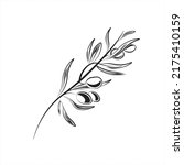 olive branch with leaves  hand... | Shutterstock .eps vector #2175410159