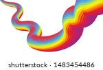 gradient colorful 3d fluid... | Shutterstock .eps vector #1483454486