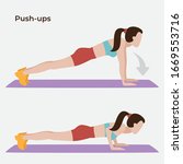push ups  exercise workout ... | Shutterstock .eps vector #1669553716