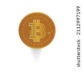 bitcoin digital currency golden ... | Shutterstock .eps vector #2112997199