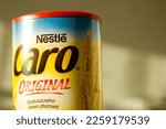 Small photo of Tulce, Poland - February 2023: Nestle Caro cereal coffee packaging.