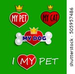 i love my dog   i love my pet ... | Shutterstock .eps vector #505957486