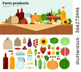 farm products vector flat... | Shutterstock .eps vector #366273446