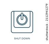 shut down icon. thin linear... | Shutterstock .eps vector #2112941279