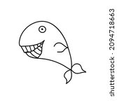 single hand drawn shark.... | Shutterstock .eps vector #2094718663
