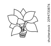 single hand drawn houseplant.... | Shutterstock .eps vector #2094733876
