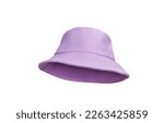 Purple bucket hat isolated on...