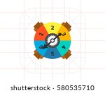 game spinner with numbers and... | Shutterstock .eps vector #580535710