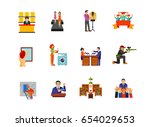 activity icon set | Shutterstock .eps vector #654029653