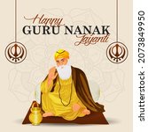 happy gurpurab  guru nanak... | Shutterstock .eps vector #2073849950