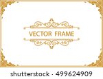 gold photo frame with corner... | Shutterstock .eps vector #499624909