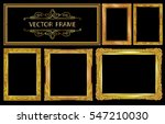 set of gold photo frames with... | Shutterstock .eps vector #547210030