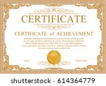 vintage retro frame certificate ... | Shutterstock .eps vector #614364779