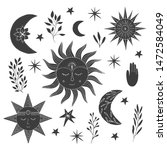 set of hand drawn  suns with... | Shutterstock .eps vector #1472584049