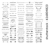hand drawn ink dividers and... | Shutterstock .eps vector #616804823