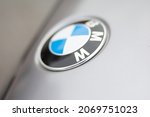 beautiful bmw logo on the hood of the car